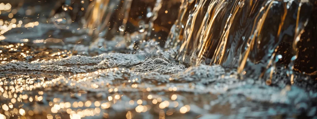 water rushing through a jet stream over efficient gutter guards in overland park.